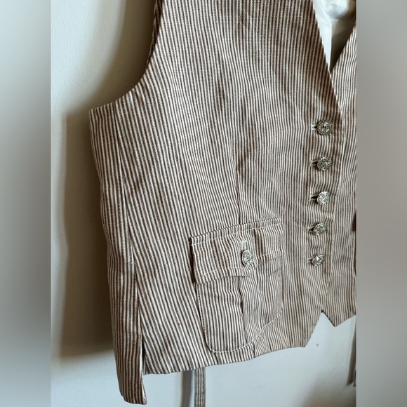 Rebecca Taylor Linen-Cotton Striped Vest Top - Picture 2 of 16